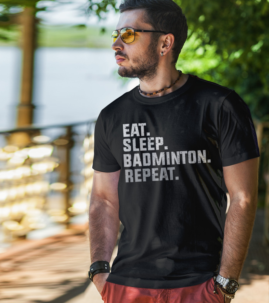 Eat Sleep Badminton Repeat Vintage T-Shirt