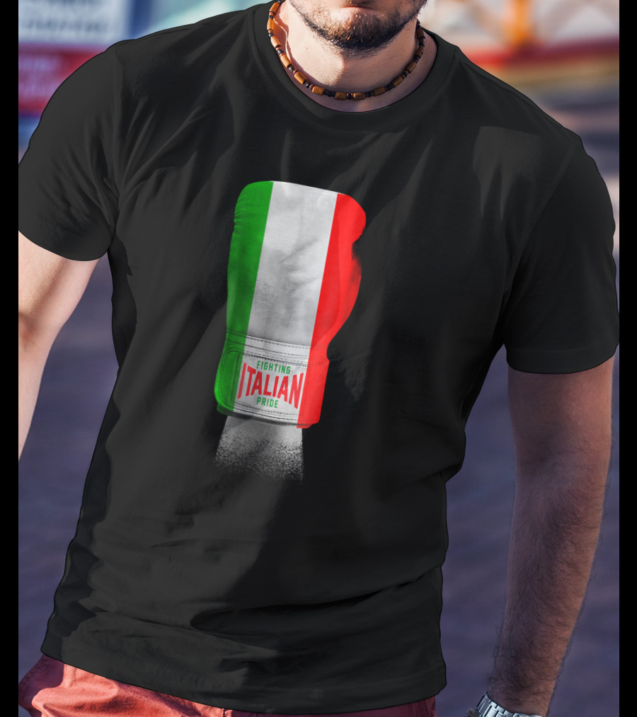 Vintage Italian Flag Boxing Gloves Fighting Italian Pride T-Shirt