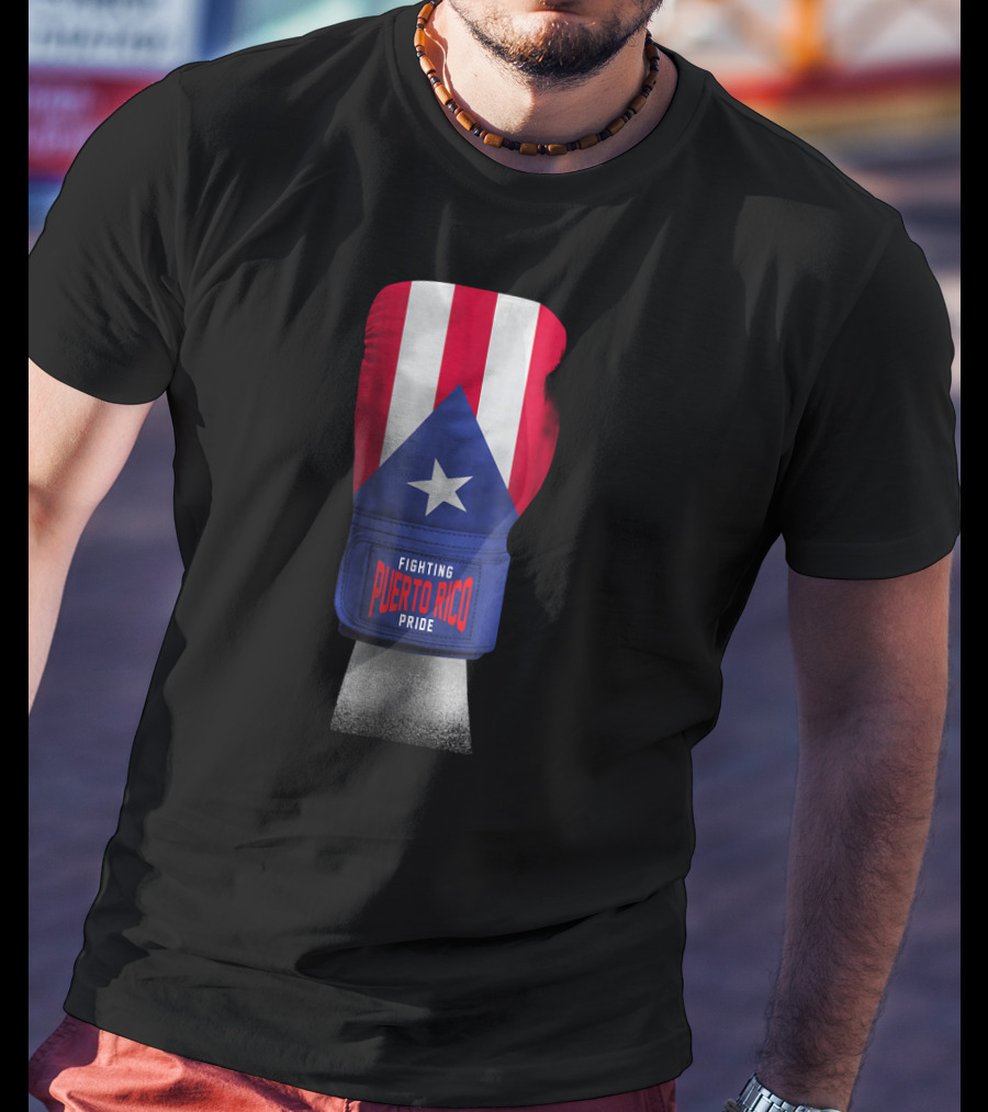 Fighting Puerto Rico Pride Vintage Flag Boxing Gloves T-Shirt