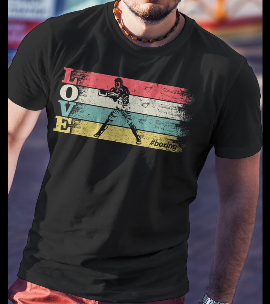 LOVE Vintage Boxing Stripes #boxing T-Shirt