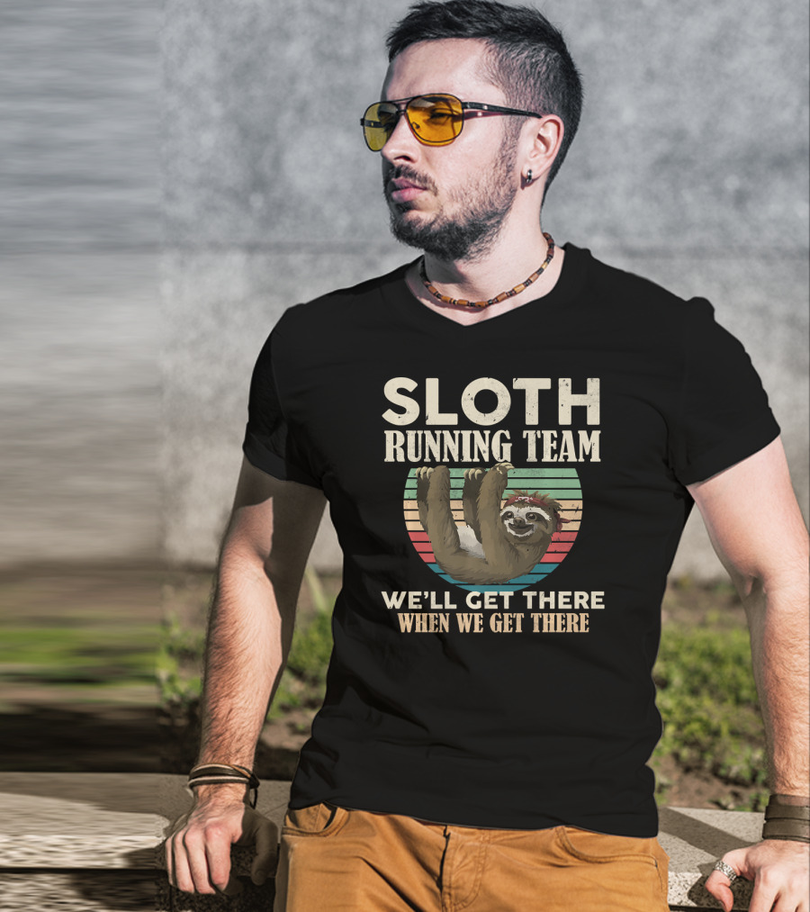 Sloth Running Team We'll Get There When We Get There Vintage T-Shirt