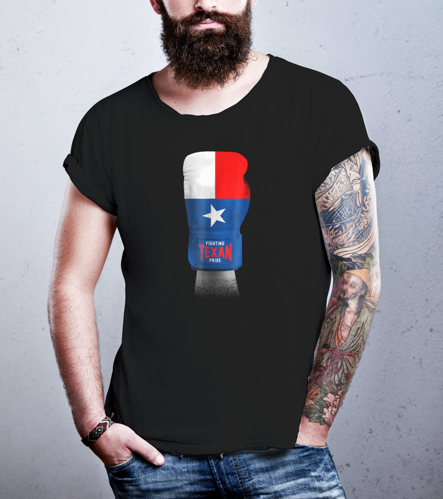Vintage Texas Flag Boxing Gloves Fighting Texan Pride T-Shirt