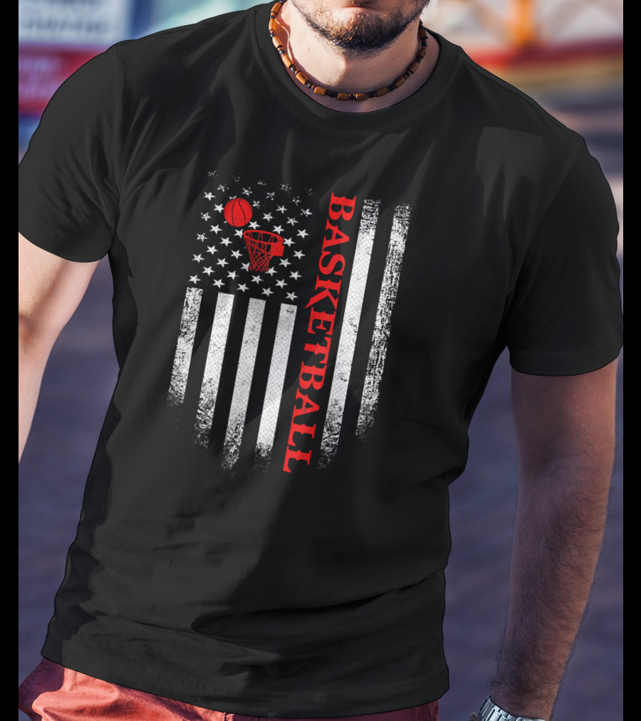 Vintage USA Basketball American Flag T-Shirt