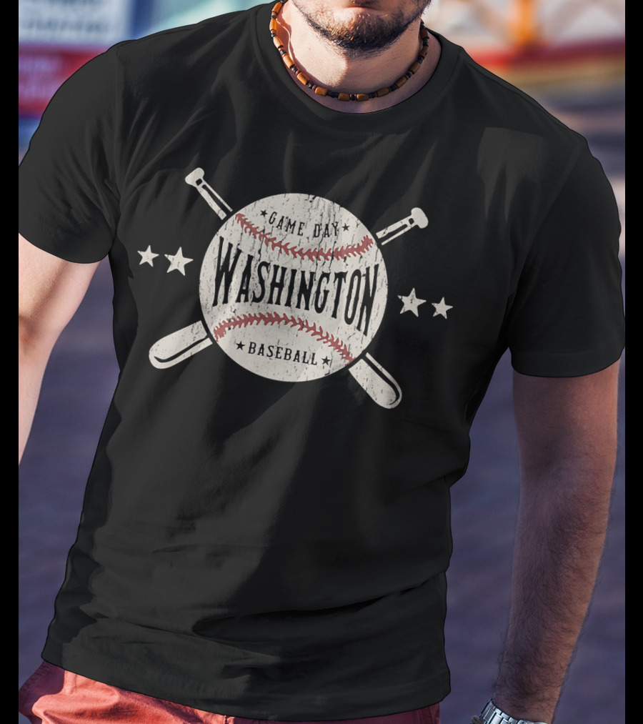 Washington DC Game Day Vintage Baseball T-Shirt