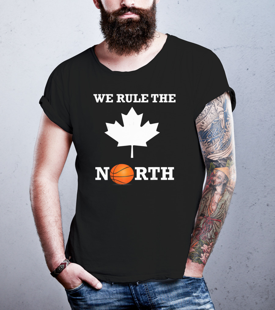 We Rule The North Canada Basketball Maple Leaf Orange Ball T-Shirt