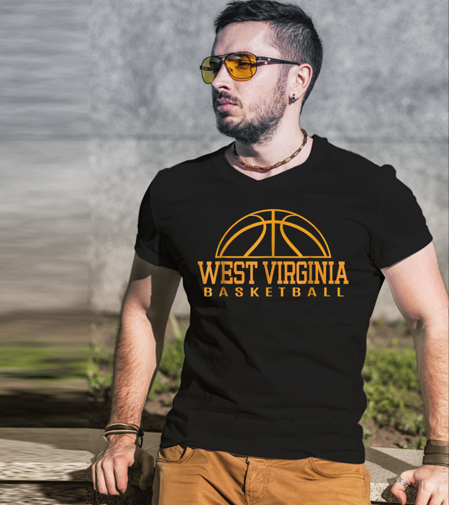 West Virginia Basketball Logo Arch Basketball T-Shirt