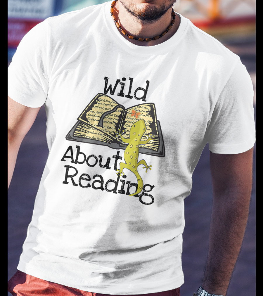 Wild About Reading Gecko Book Love T-Shirt