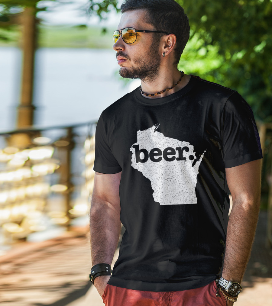 Wisconsin Beer State Love Map T-Shirt