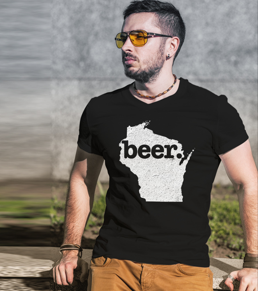 Wisconsin Beer State Love Map T-Shirt