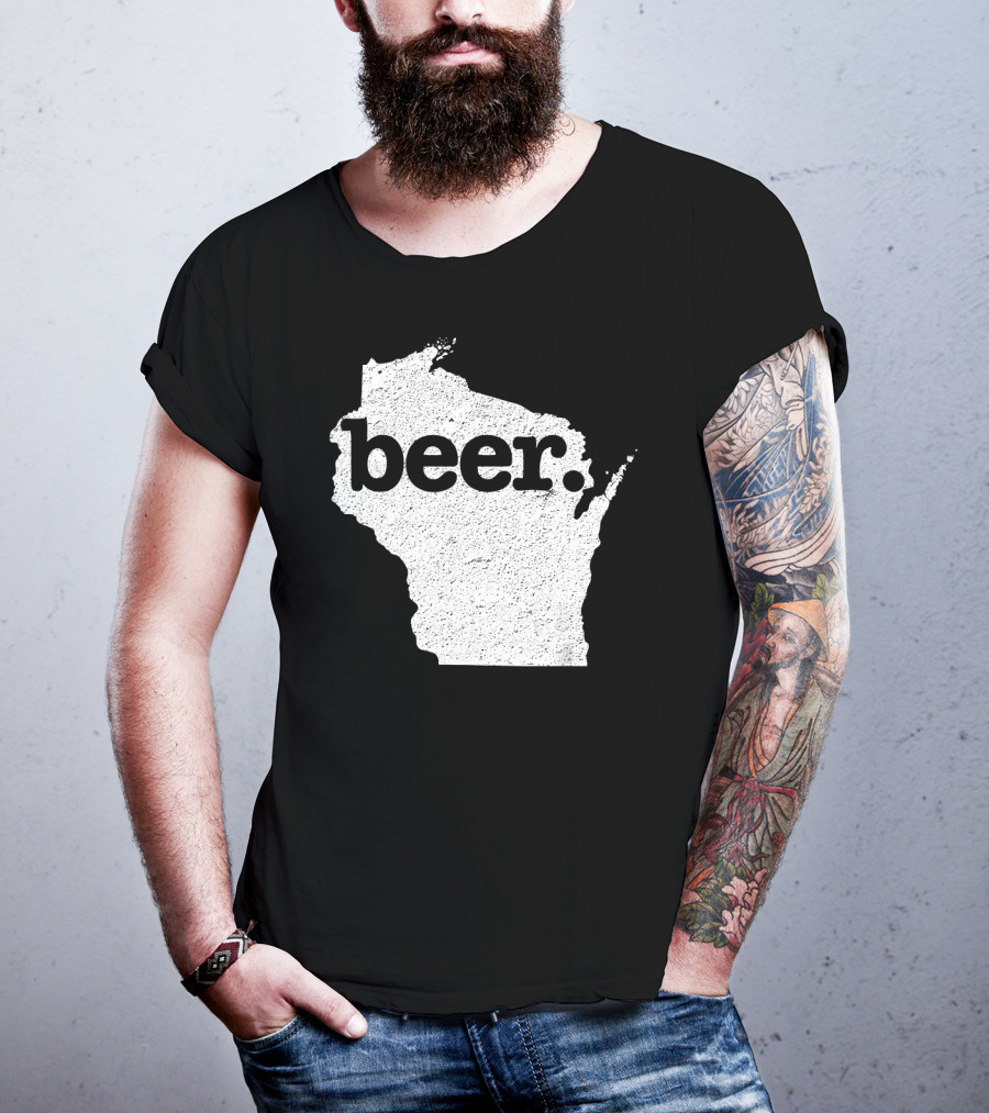 Wisconsin Beer State Love Map T-Shirt