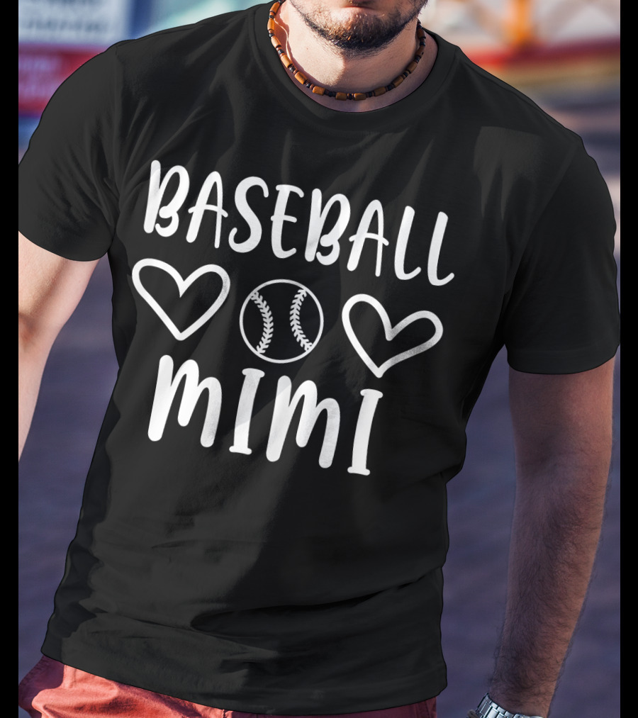 Baseball Mimi Heart Graphic Team Gra T-Shirt