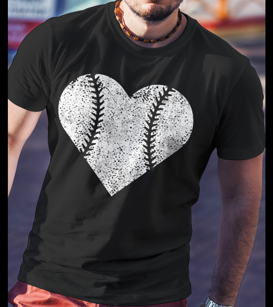 Baseball Heart Love Mom Funny Cute Comfy T-Shirt