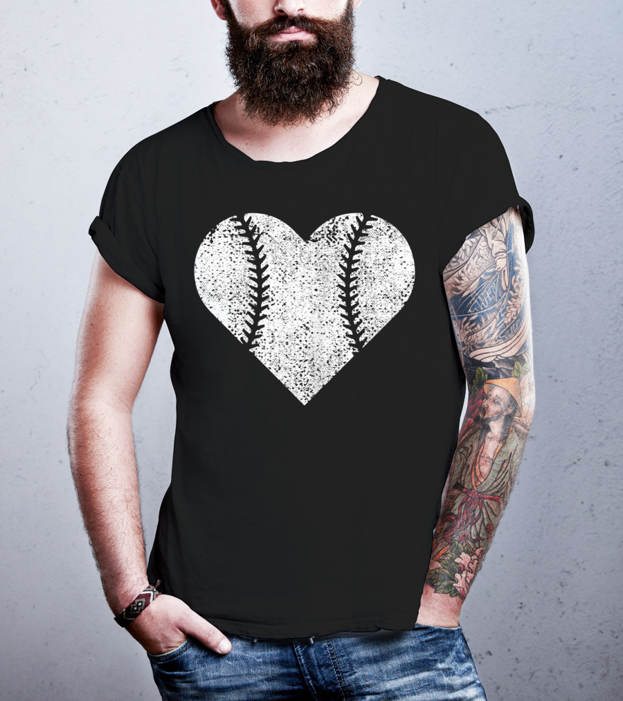 Baseball Heart Love Mom Funny Cute Comfy T-Shirt