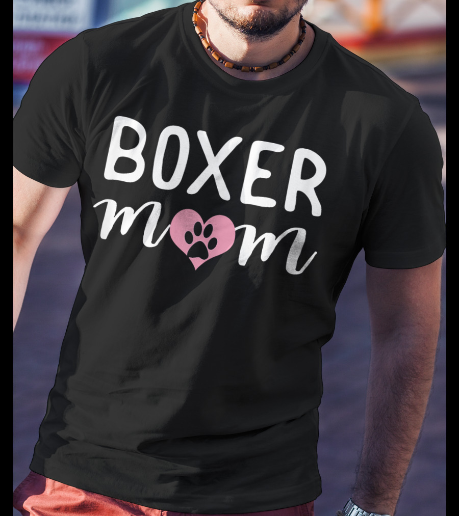 Boxer Mom Paw Heart T-Shirt