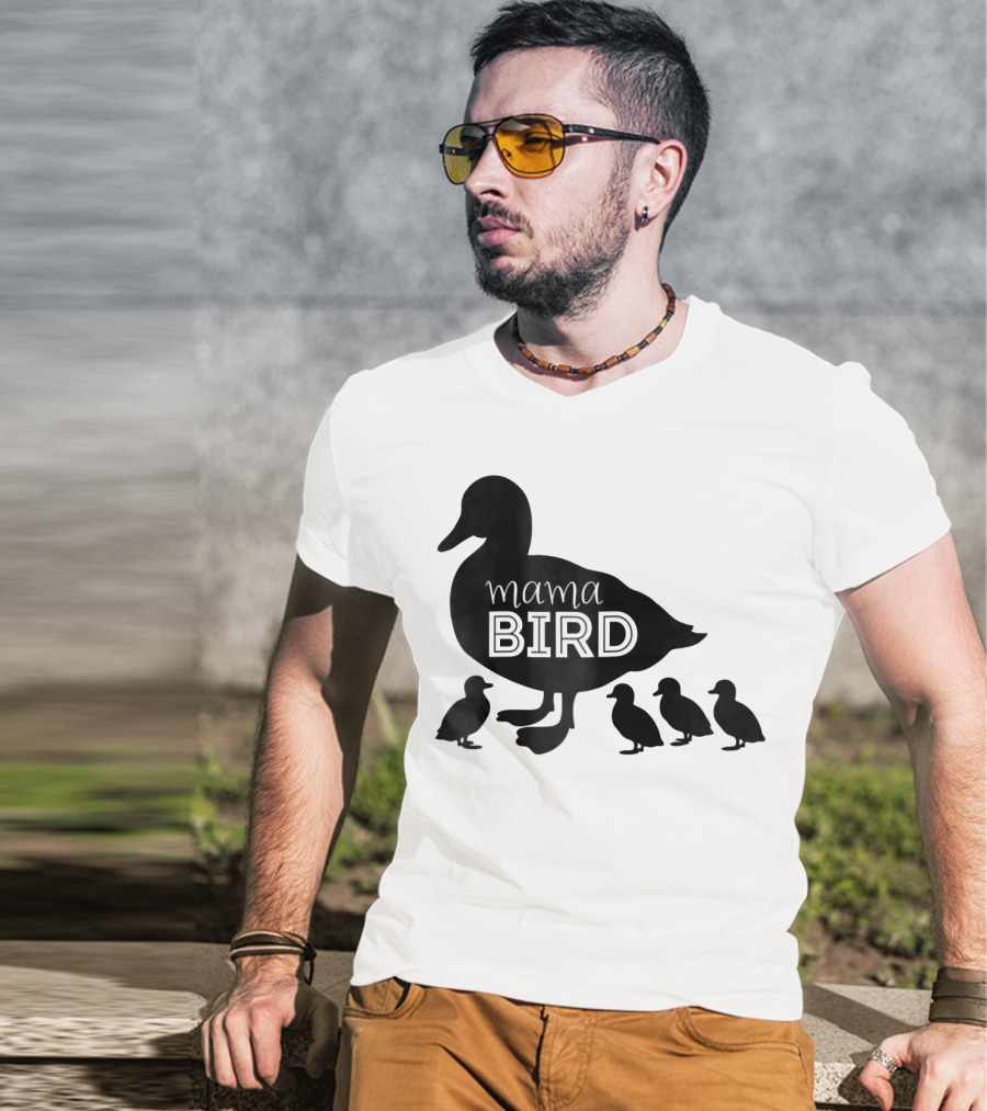 Mama Bird Family Cute Funny Duckling T-Shirt