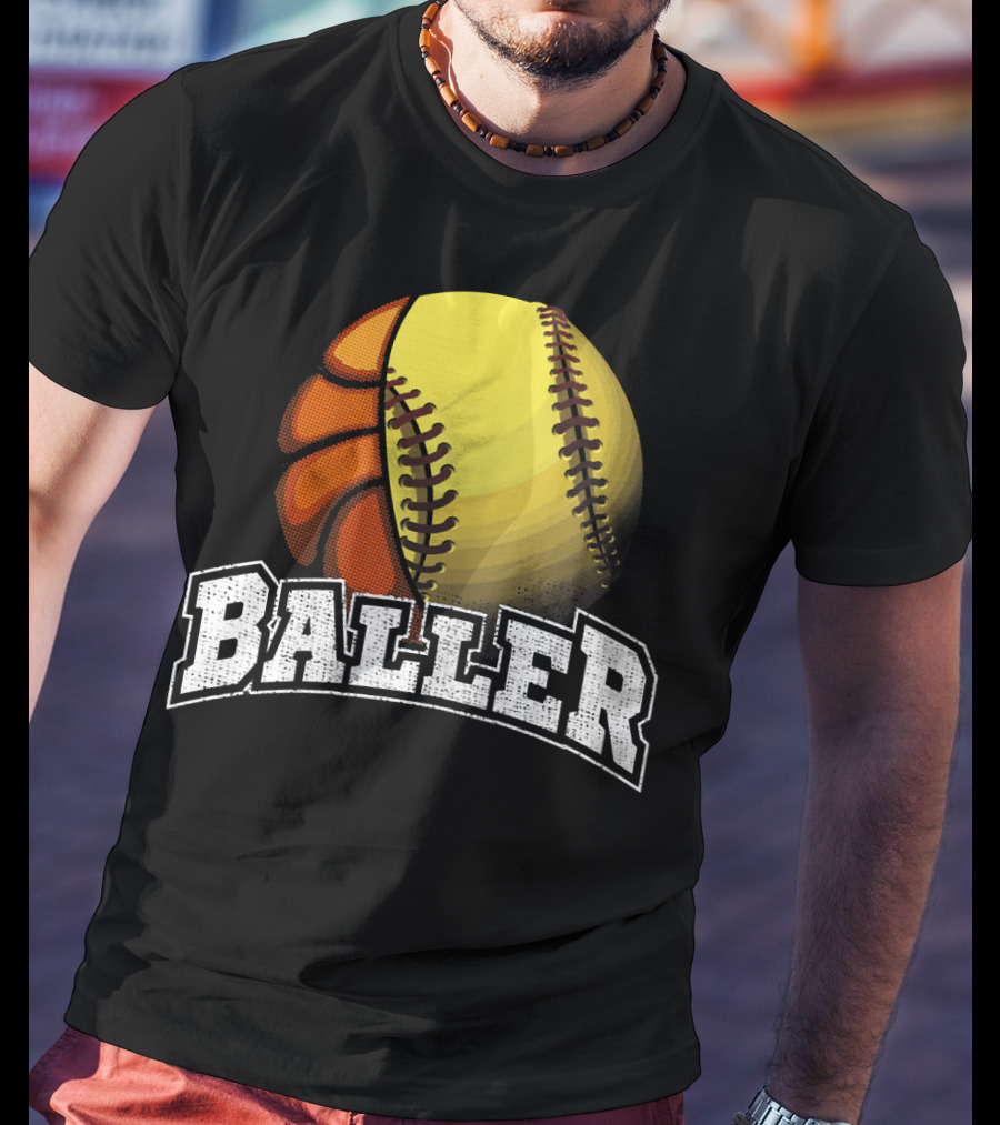 Baller Funny Girls Softball Basketball Combo T-Shirt