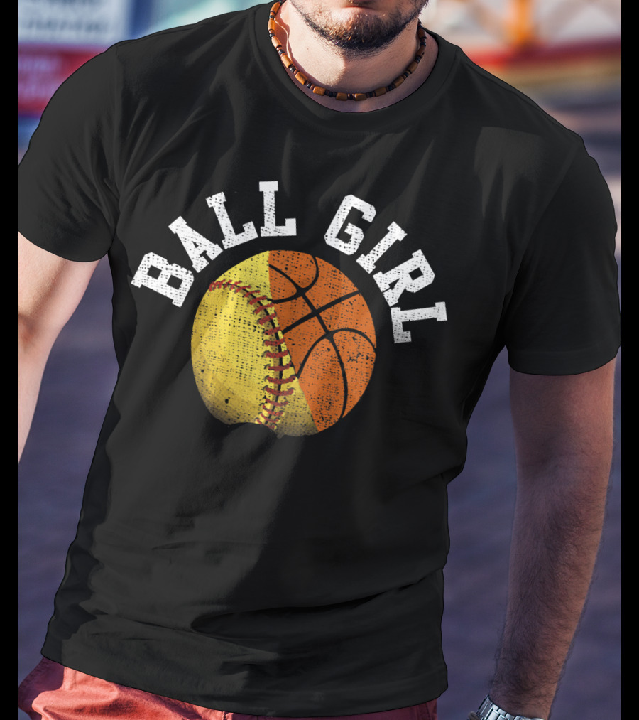 Ball Girl Funny Softball Basketball Combo T-Shirt