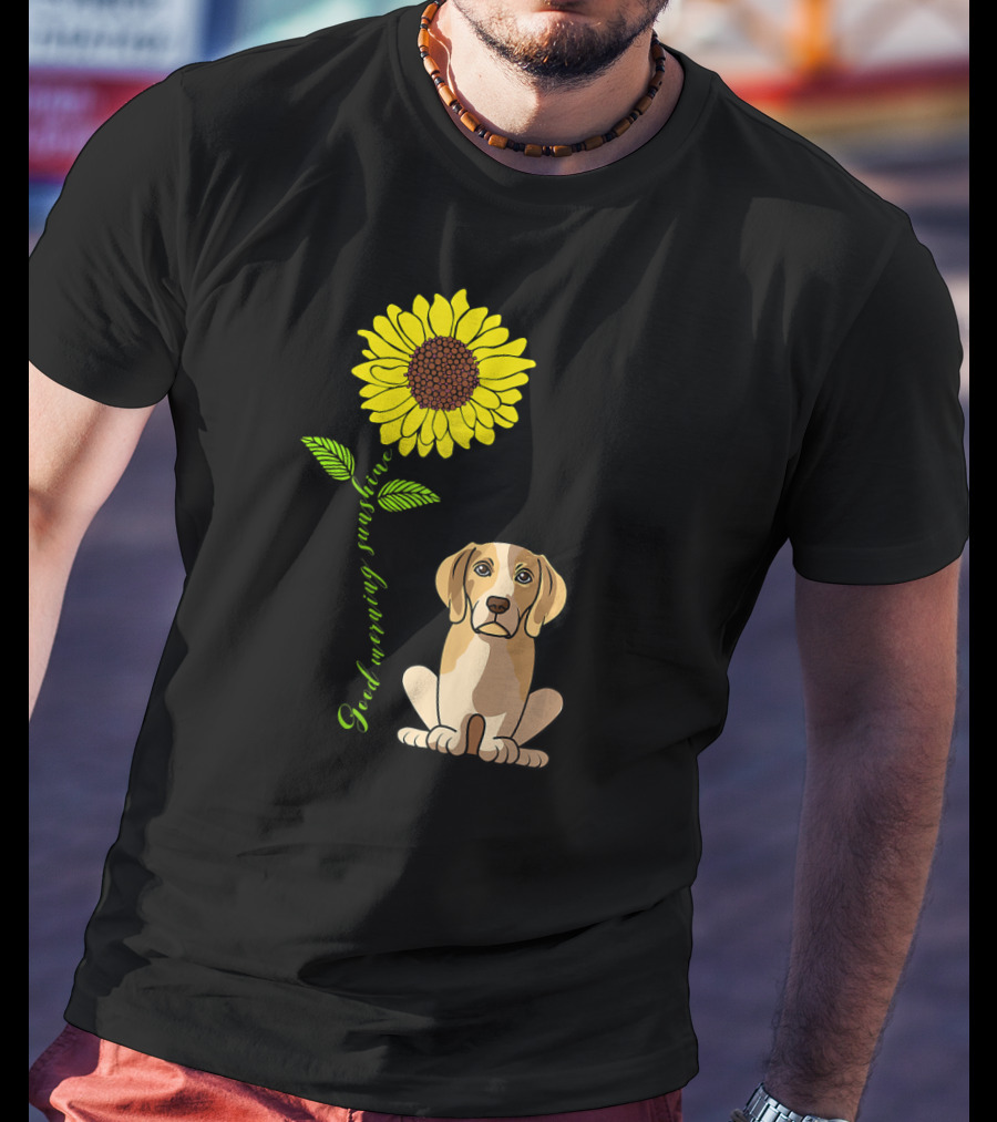 Good Morning Sunshine Beagle With Sunflower T-Shirt