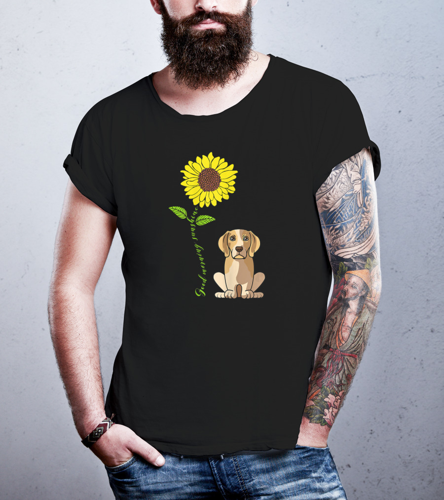 Good Morning Sunshine Beagle With Sunflower T-Shirt