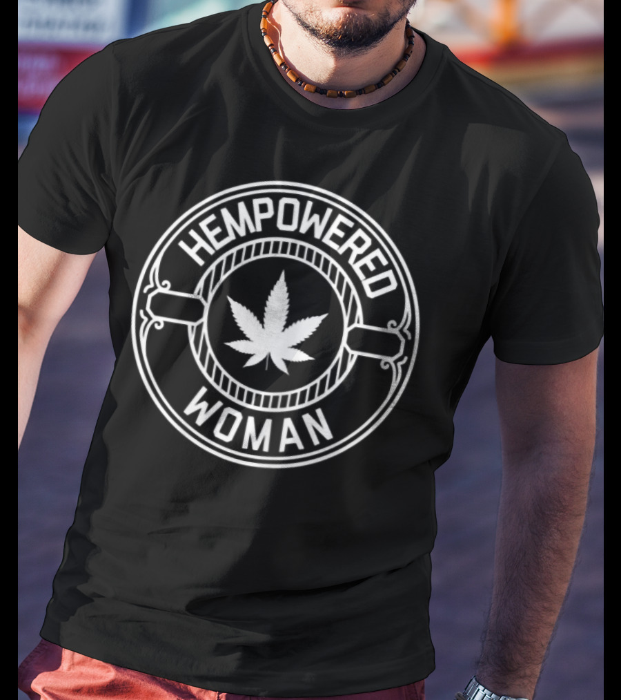 Hempowered Woman Cannabis Leaf Circle T-Shirt