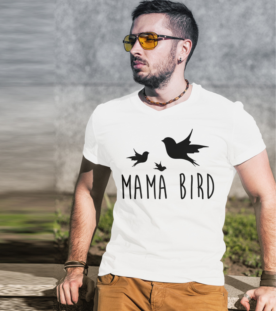 Mama Bird With Flying Baby Birds T-Shirt