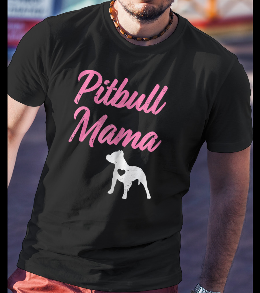 Pitbull Mama Women's Pit Bull Heart T-Shirt