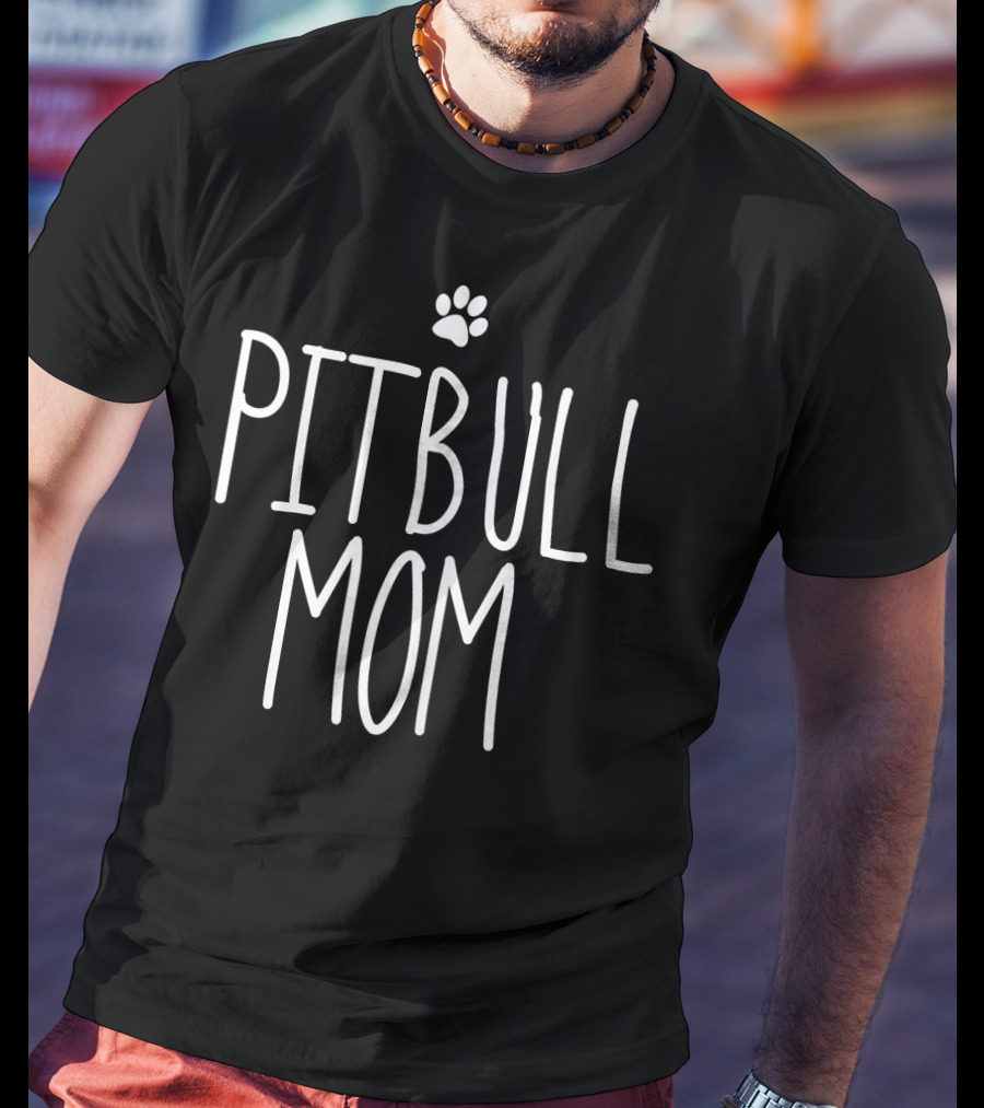 Pitbull Mom Paw Prints T-Shirt