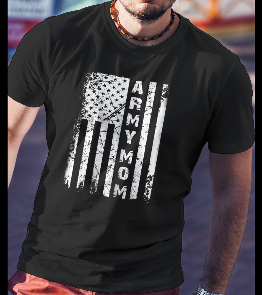 American Flag Army Mom T-Shirt