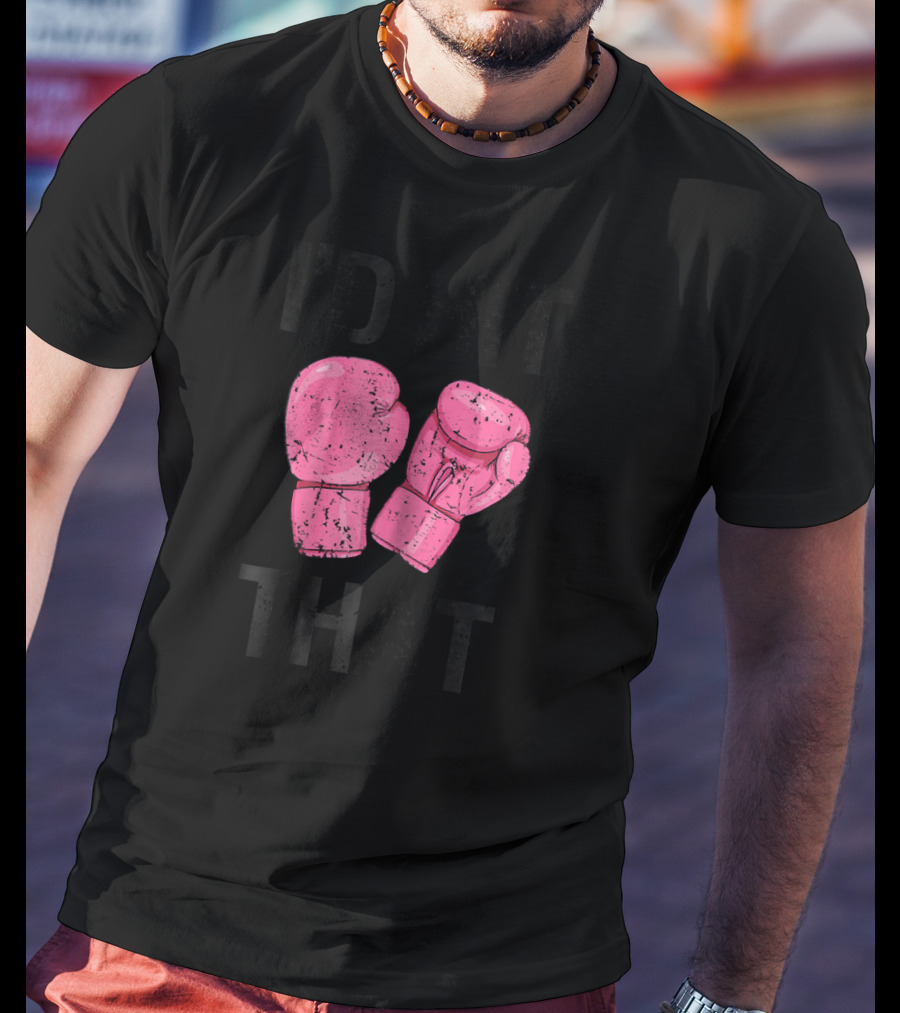 Womens Kickboxing Funny I'd Hit That Pink Boxing Gloves T-Shirt