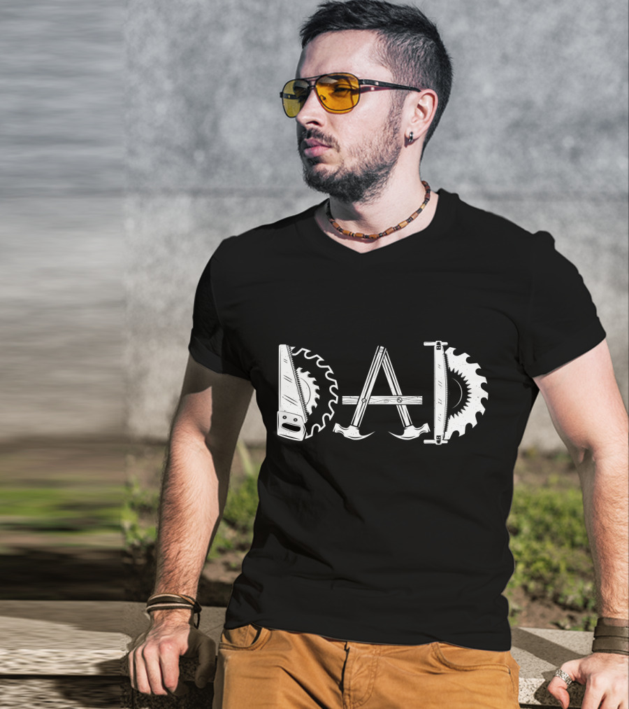 Woodworking Dad Men Daddy Tools Saw Blade Father T-Shirt