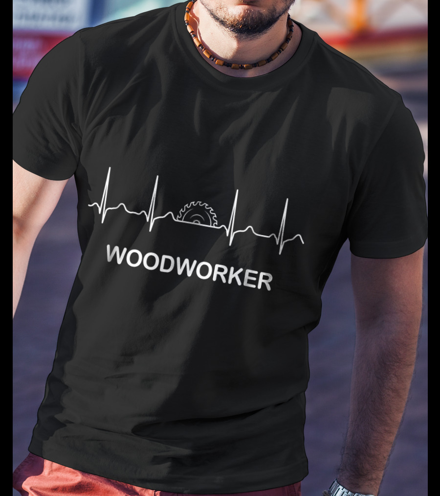 WOODWORKER Heartbeat Saw Blade T-Shirt