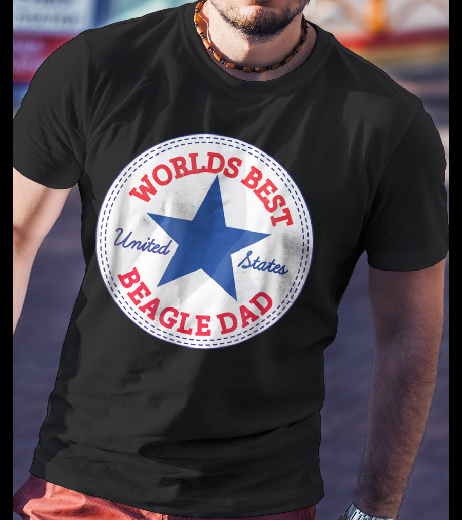 Worlds Best Beagle Dad United States Star T-Shirt