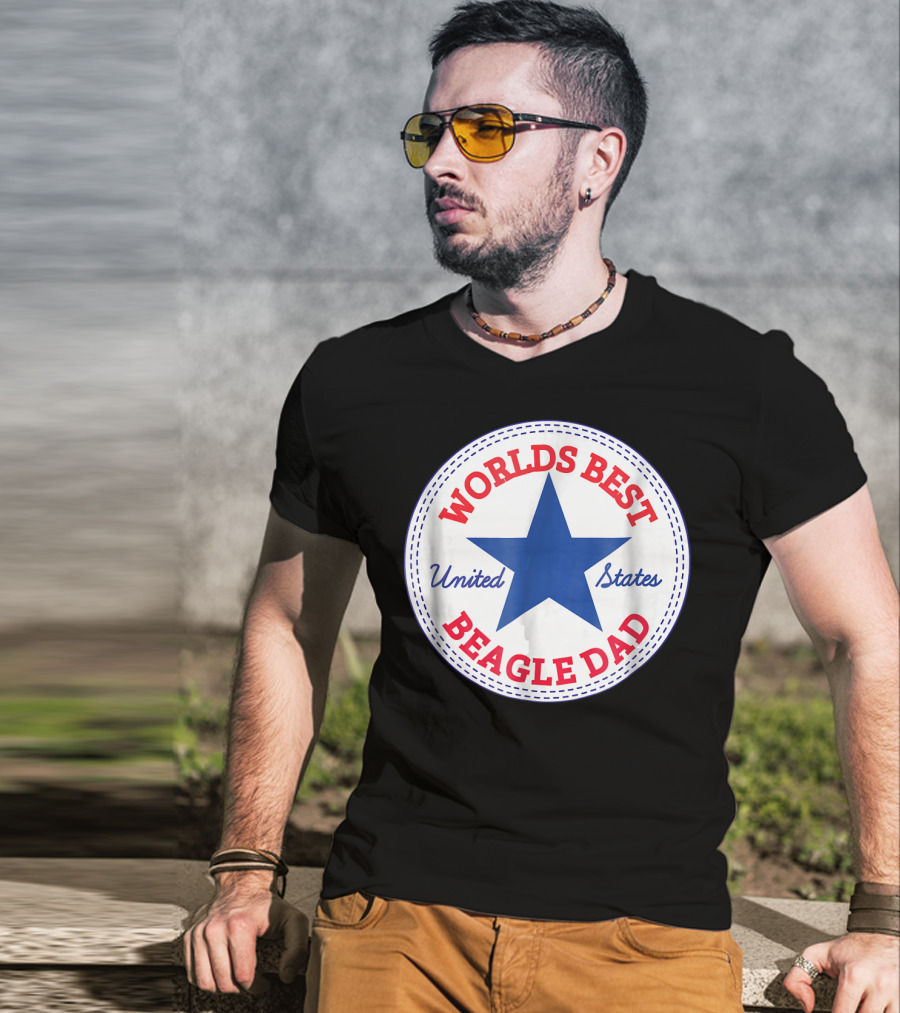 Worlds Best Beagle Dad United States Star T-Shirt