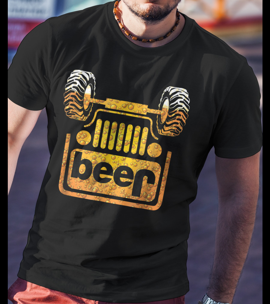 Wrecked Jeep Beer Bubbles And Tires T-Shirt
