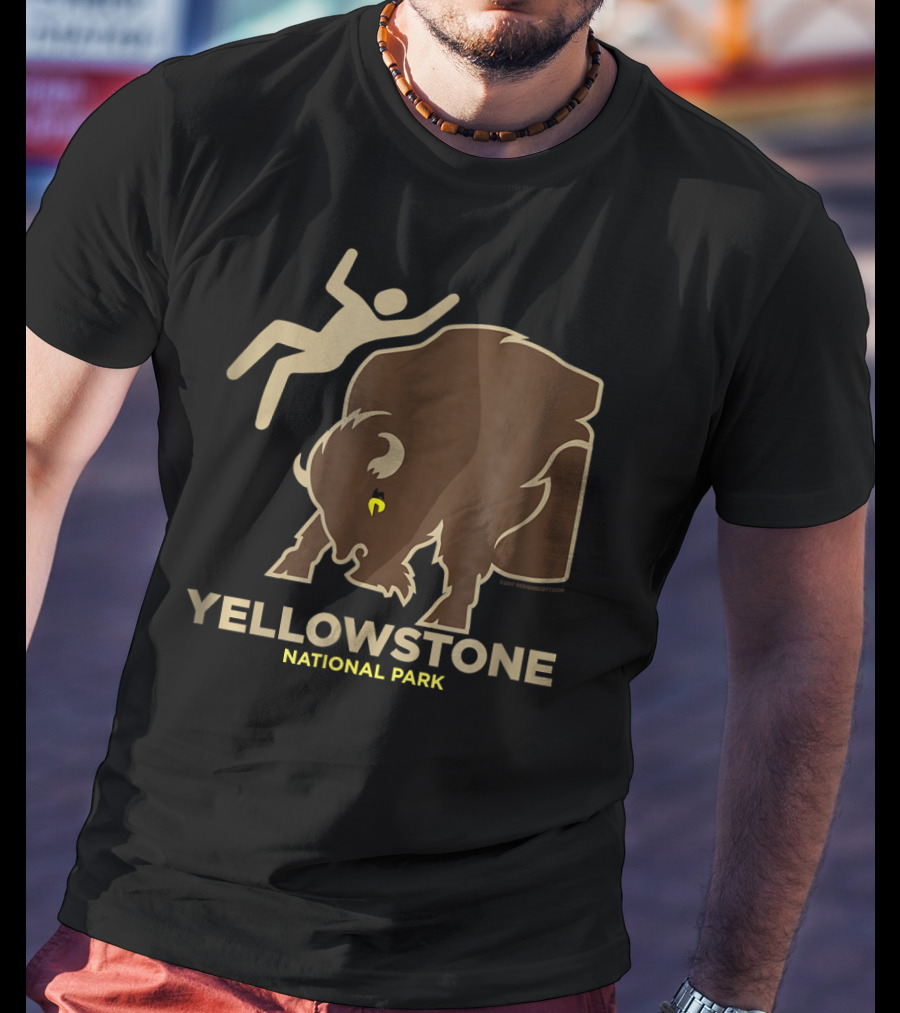 Yellowstone Bison Toss National Park Modern T-Shirt