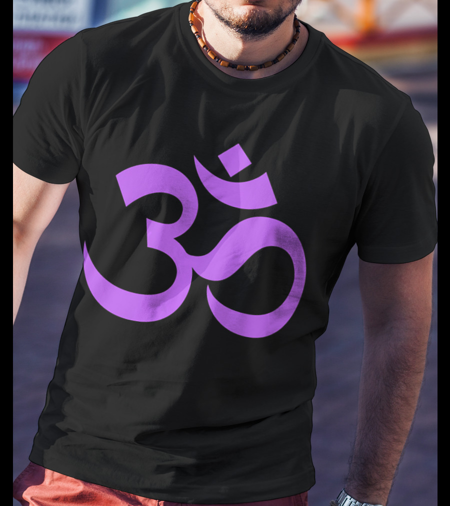 Yoga Aum OM Spiritual Symbol In Purple T-Shirt