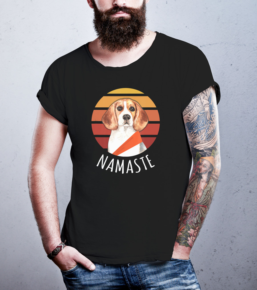 Namaste Beagle Sunset Yoga T-Shirt