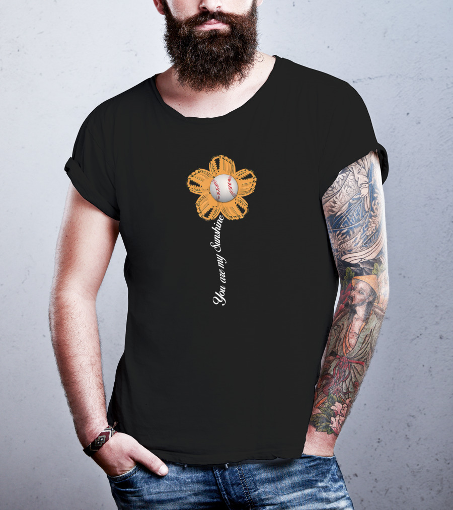 You Are My Sunshine Baseball Flower T-Shirt