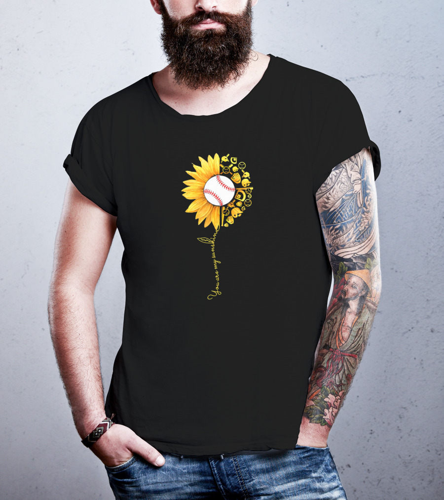 You Are My Sunshine Baseball Sunflower Blossoms T-Shirt