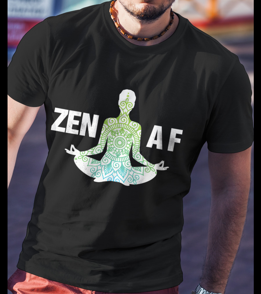 Zen AF Yoga Namaste Mandala Hippi Sitting Pose T-Shirt