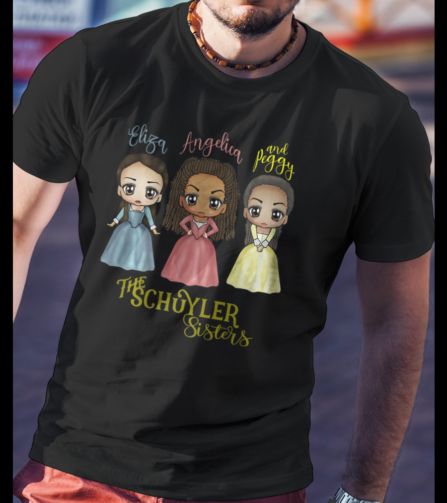Eliza Angelica And Peggy The Schuyler Sisters Chibi Art By Mary T-Shirt