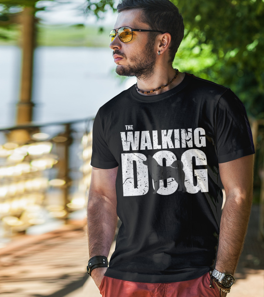 The Walking Dog Akita Dark Version Funny Cut T-Shirt