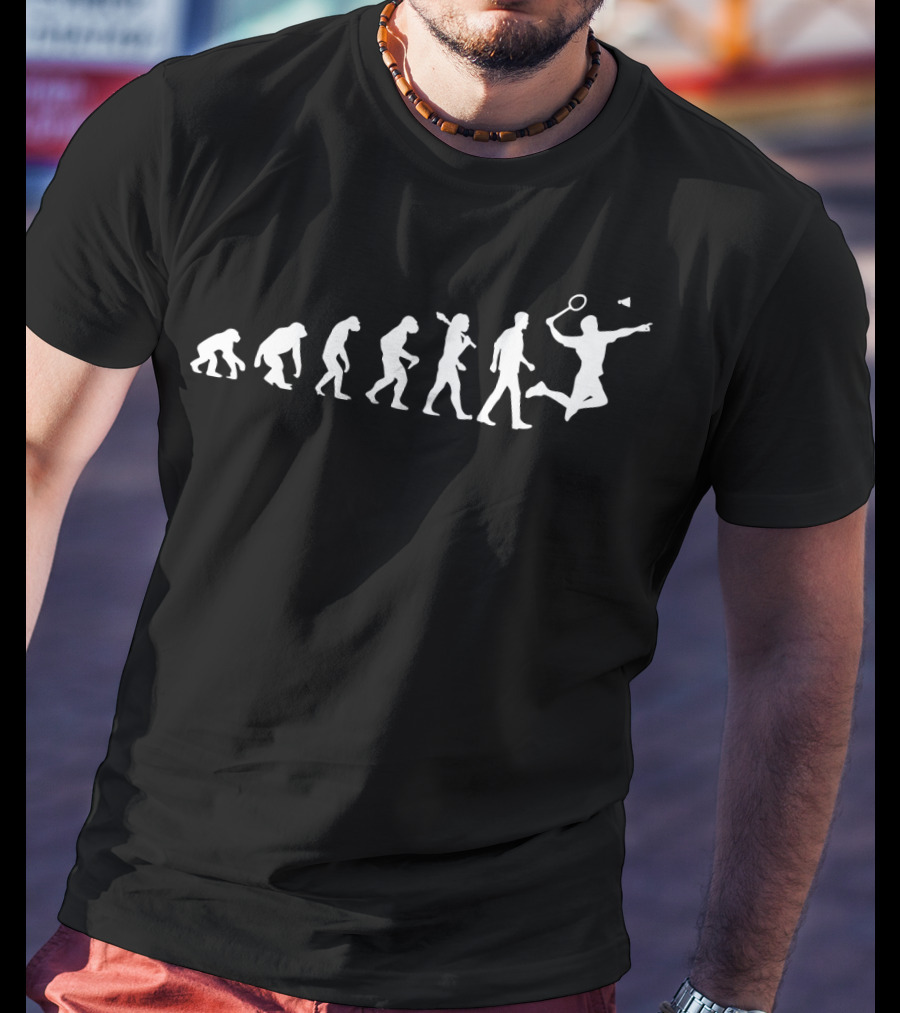 Evolution Of Humans Into Badminton Player T-Shirt