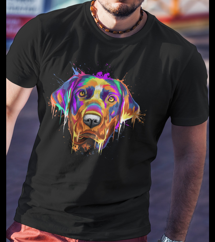 Splash Art Labrador Retriever Colorful Drips T-Shirt