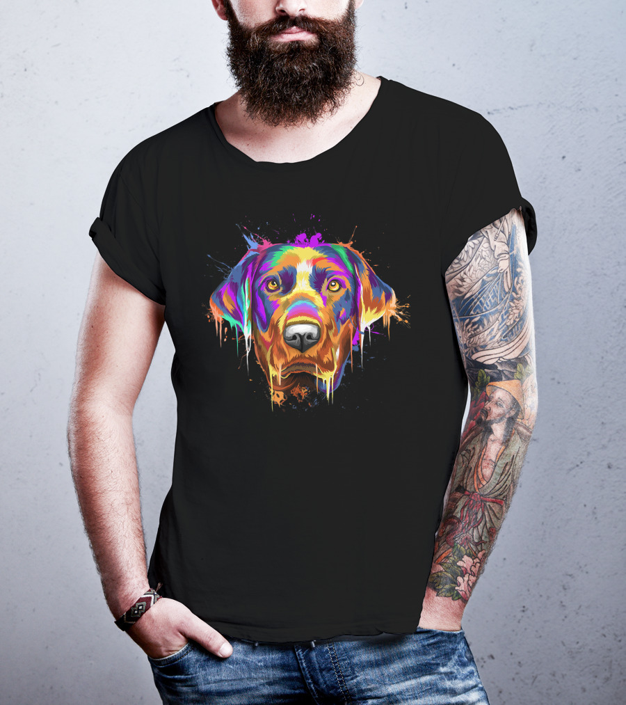 Splash Art Labrador Retriever Colorful Drips T-Shirt