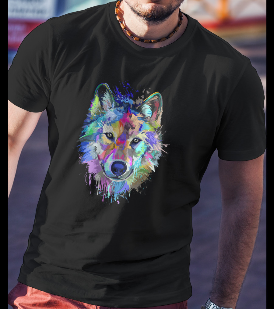 Splash Colorful Wolf T-Shirt