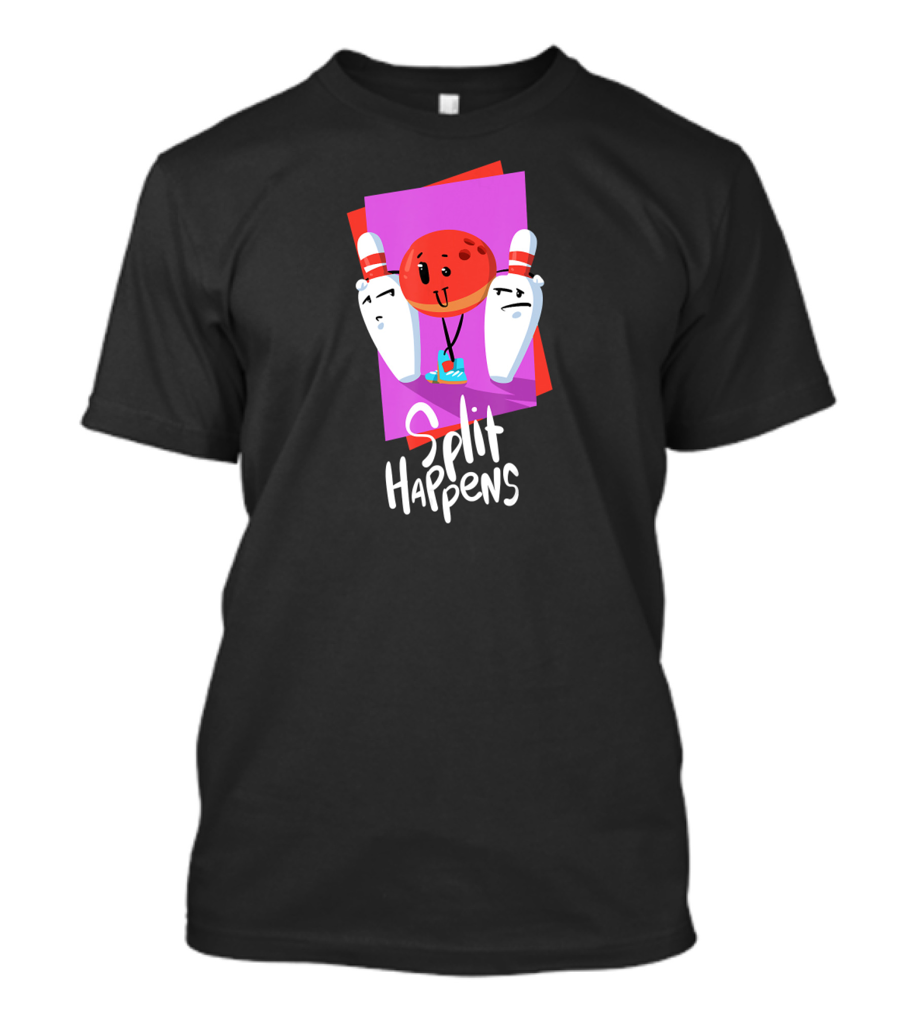 Split Happens Funny Bowling Ball And Pins For Bowling Lovers T-Shirt