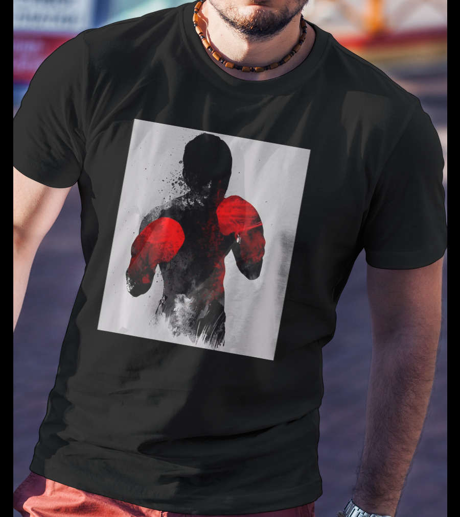 Striker Boxing Muay Thai Kickboxing MMA Red Gloves Fighter T-Shirt