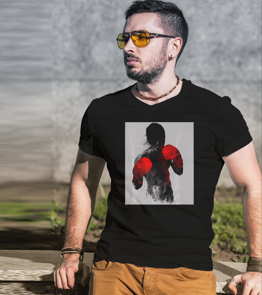 Striker Boxing Muay Thai Kickboxing MMA Red Gloves Fighter T-Shirt