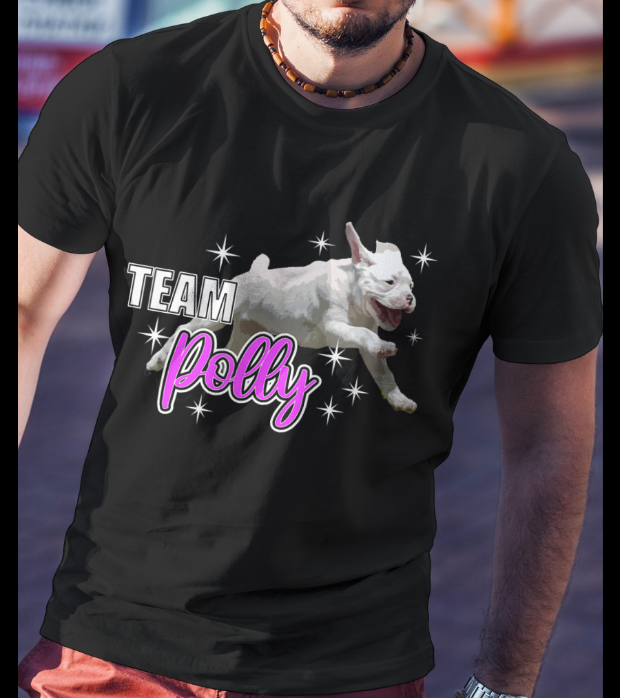 Team Polly Joyful Running Puppy With Stars T-Shirt